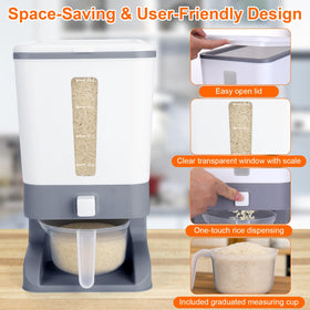 Natural clay moisture absorber in Mity Rain dispenser protecting grains.