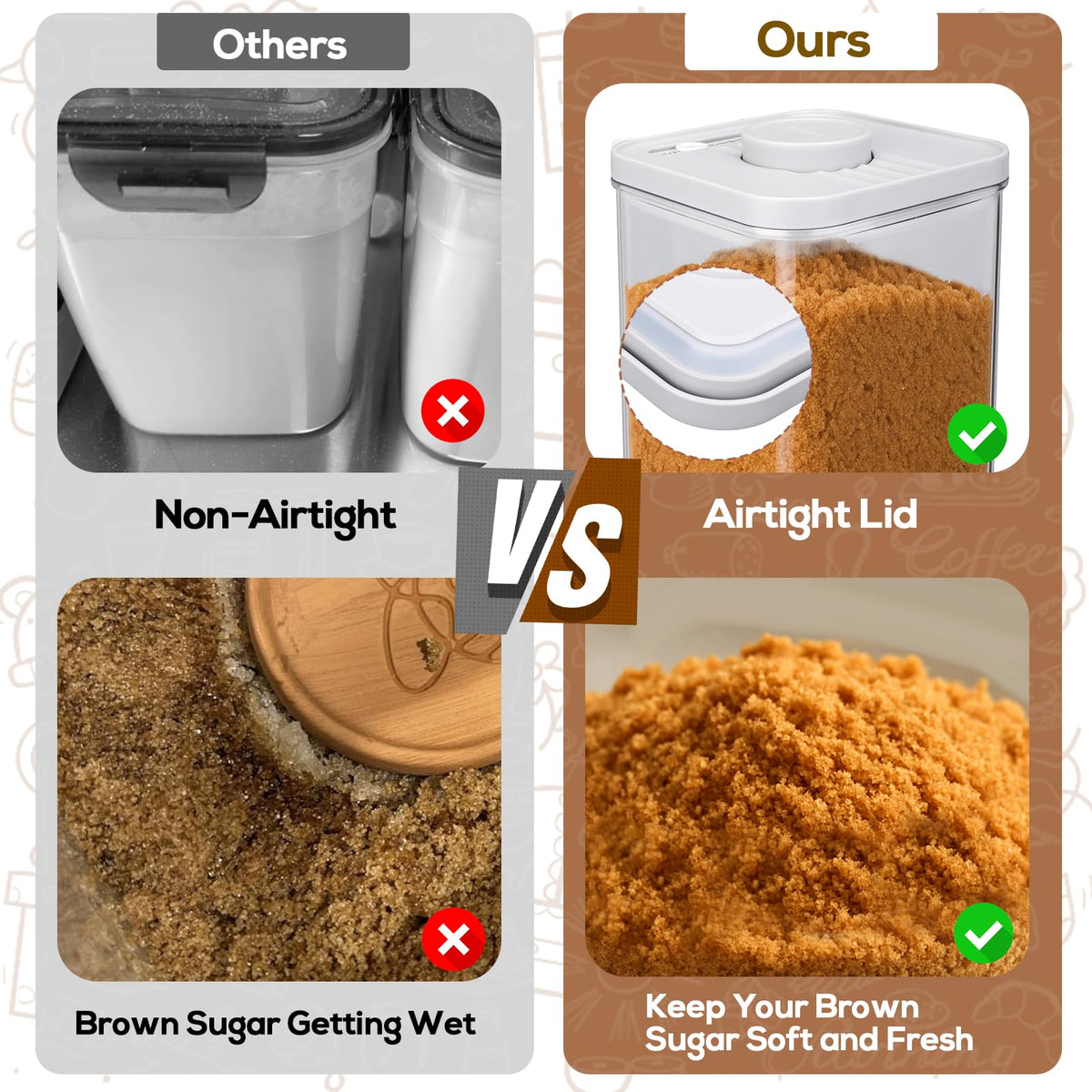 Mity rain one-button lid in use for quick sugar access.