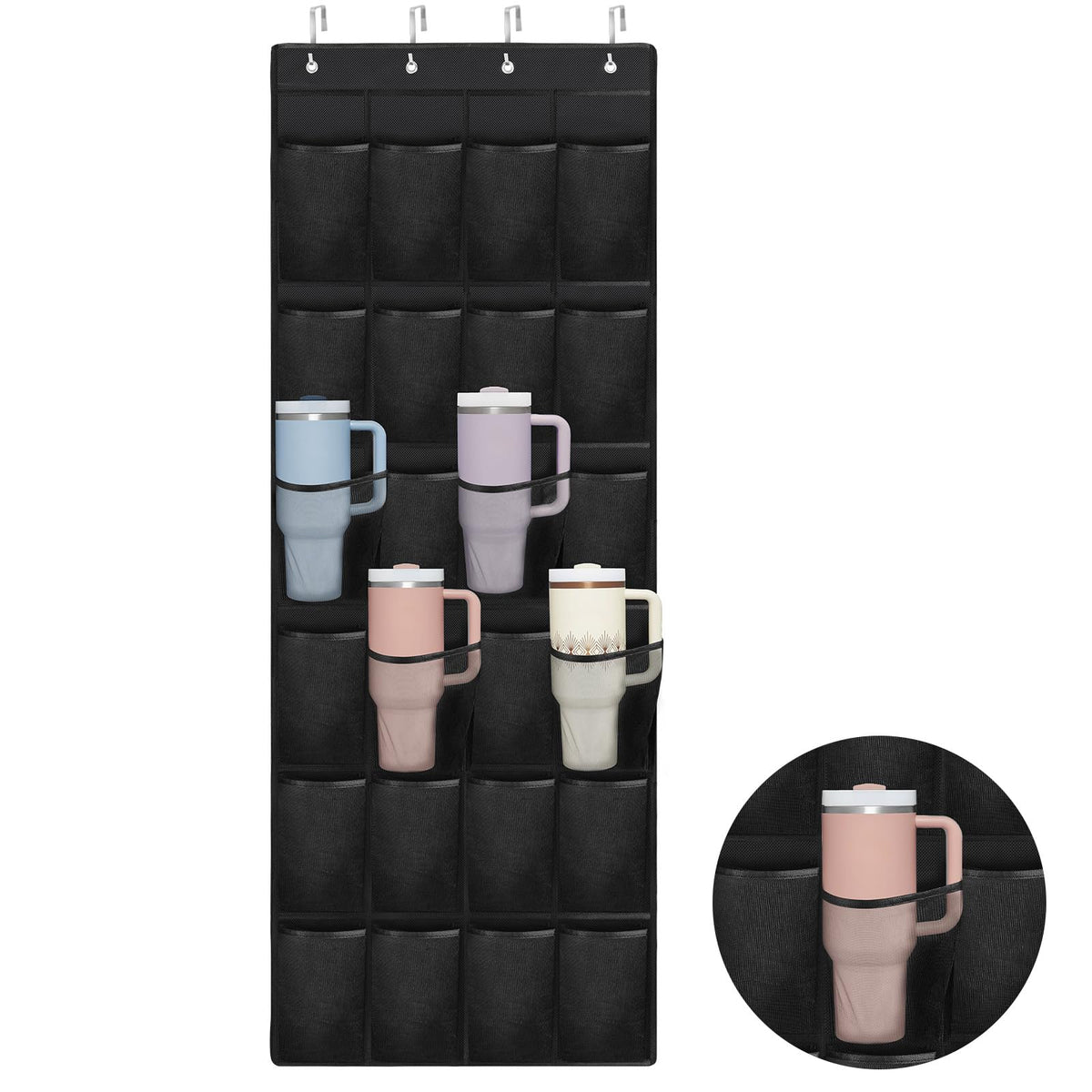 Mity Rain Stanley cup organizer with 24 pockets keeps cups organized and accessible