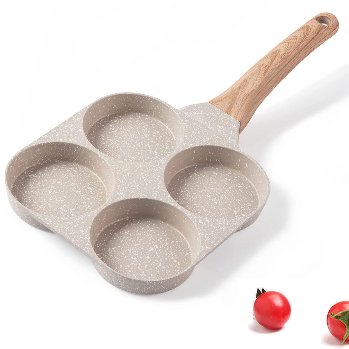 MIUGO four-cup egg pan top view shows divided compartments for neat omelets.