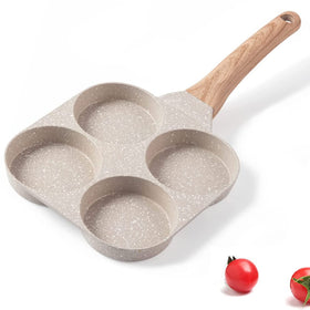 MIUGO four-cup egg pan top view shows divided compartments for neat omelets.