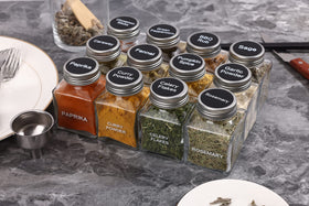 MIUKAA 372-label set displayed on jars for quick identification