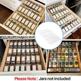 MIUKAA 4-tier in-drawer spice rack neatly organizing jars