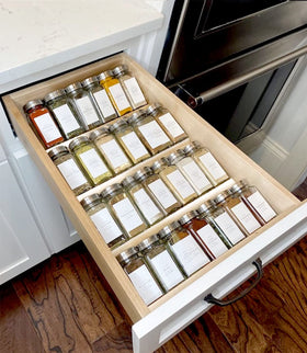 MIUKAA clear acrylic spice drawer organizer with transparent visibility for easy spice access