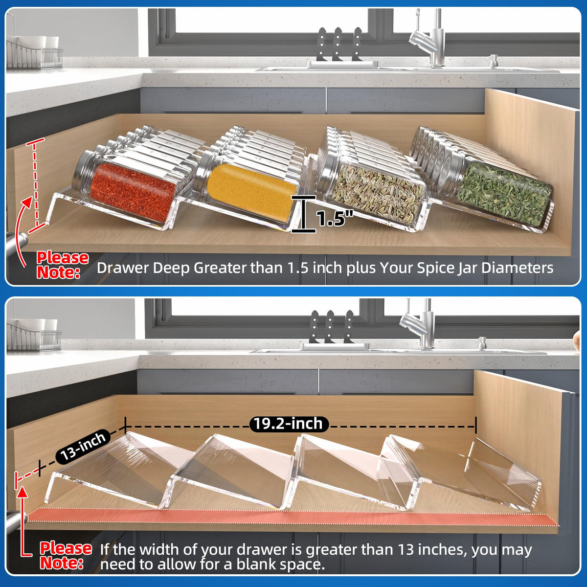 MIUKAA rack features slanted levels for quick spice retrieval during cooking