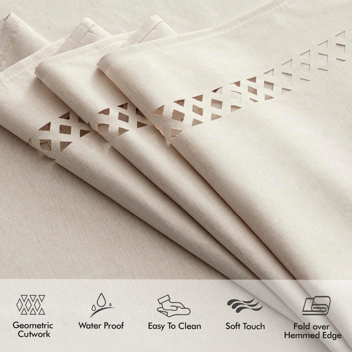 MIULEE tablecloth close-up showing wipe-clean surface for easy maintenance.