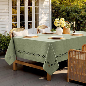 Miulee sage green tablecloth complements farmhouse, wedding, and party decor styles.