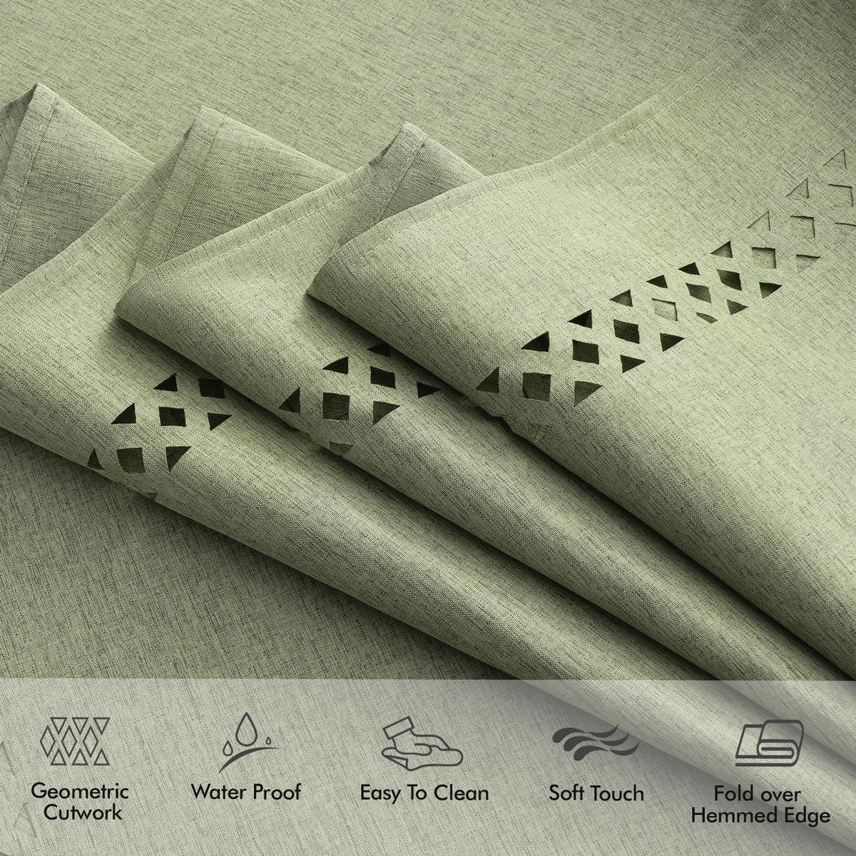 MIULEE Sage Green tablecloth surface resists stains for everyday meals