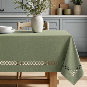 MIULEE tablecloth shows waterproof weave protecting against spills during meals