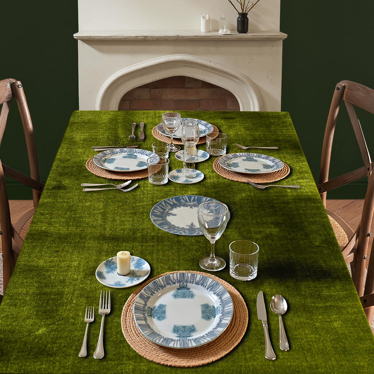 MIULEE velvet tablecloth suited for dining room use to elevate casual meals