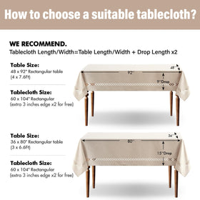 MIULEE beige tablecloth water-repellent weave protects surfaces during meals.