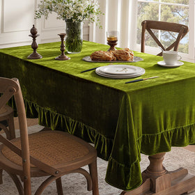 MIULEE velvet tablecloth wrinkle-resistant surface keeps dining setup tidy