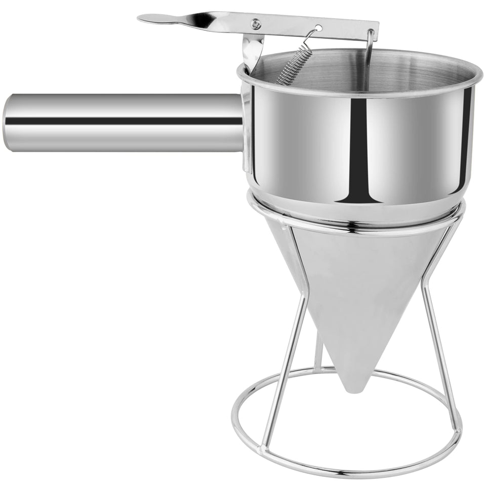 MIUONO EgieMr pancake-dispenser with durable metal body ensures precise pours.