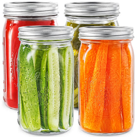 Miuyhji 32 oz wide mouth jar with lids for easy filling and storage.