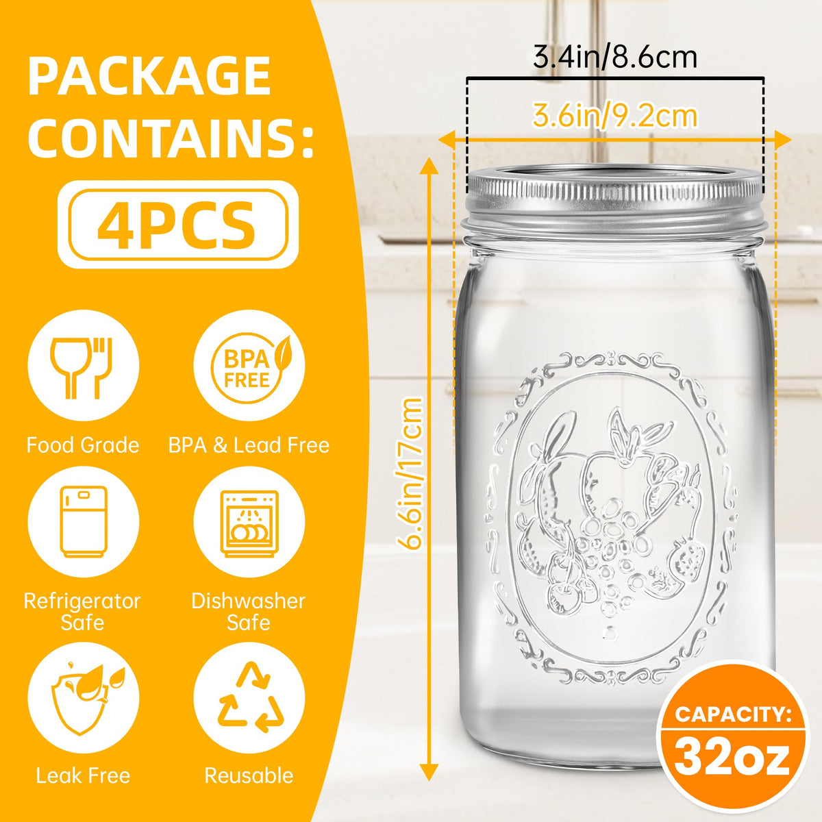 Miuyhji metal lids and bands provide a secure airtight seal for preserving.