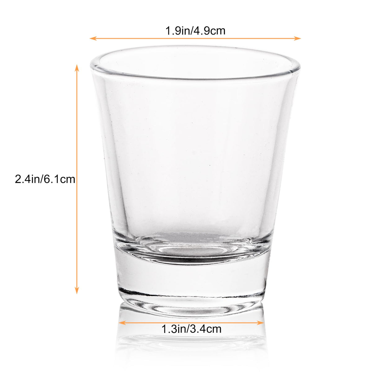 MIVIDE 2oz shot glasses with heavy bases for stable servings.