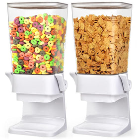 Mivvosakuki countertop cereal dispenser 2-pack kept on the counter for easy access