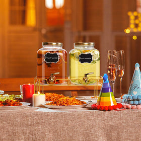 Easy pour spigots ensure smooth servings.