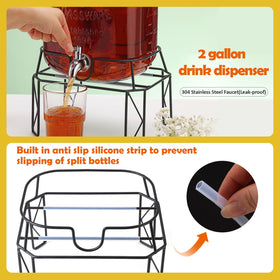 MIWUYI glass beverage dispenser with spigot for clean, drip-free pouring