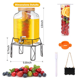 MIWUYI lemonade dispenser with bamboo lid keeps drinks fresh at events