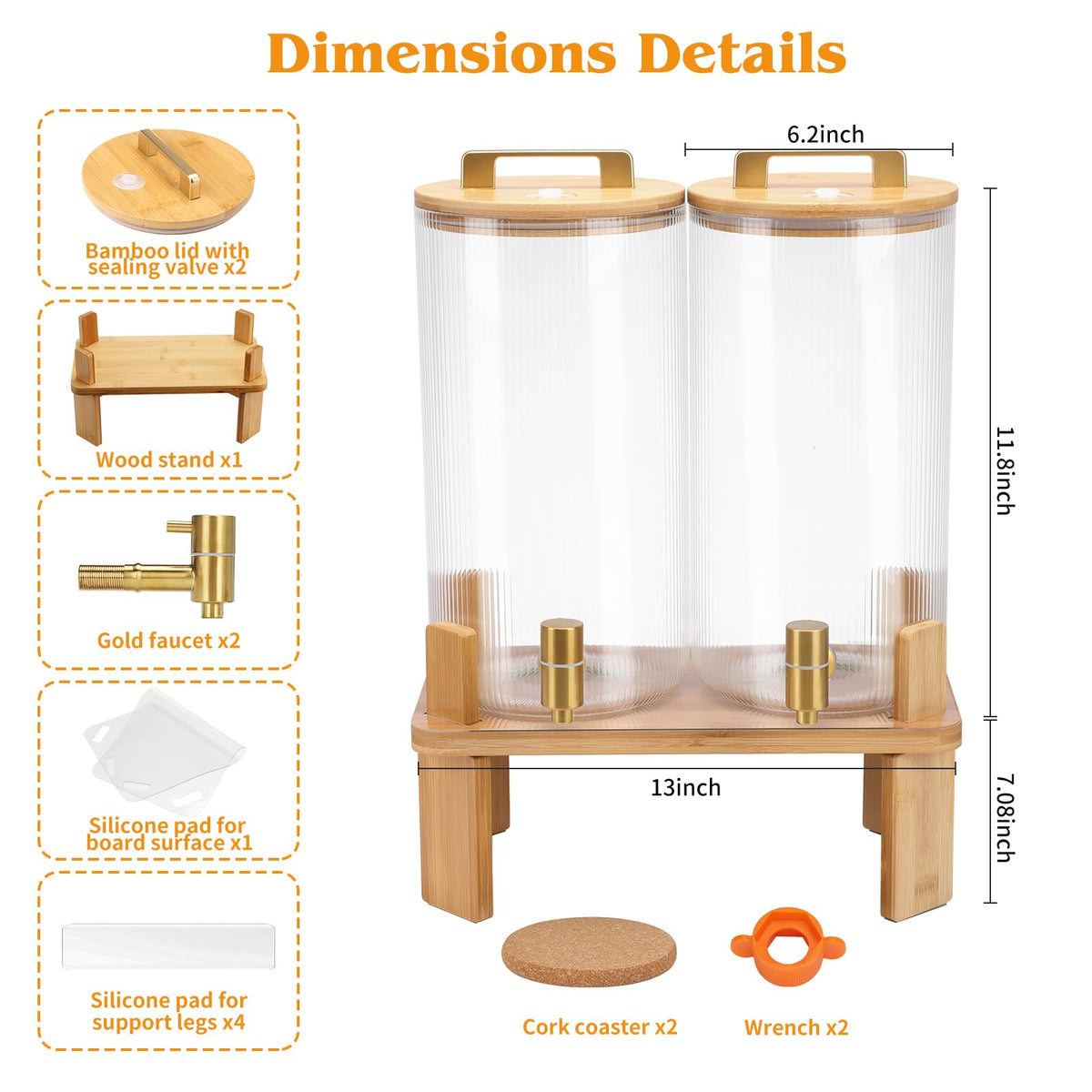 MIWUYI lemonade dispenser with a gold faucet adds a premium touch to events.