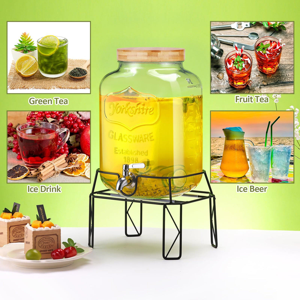 MIWUYI sturdy metal stand elevates the dispenser for convenient access