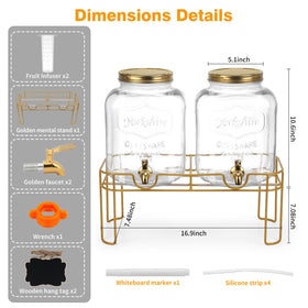 Stainless steel faucet for drip-free, clean pours.