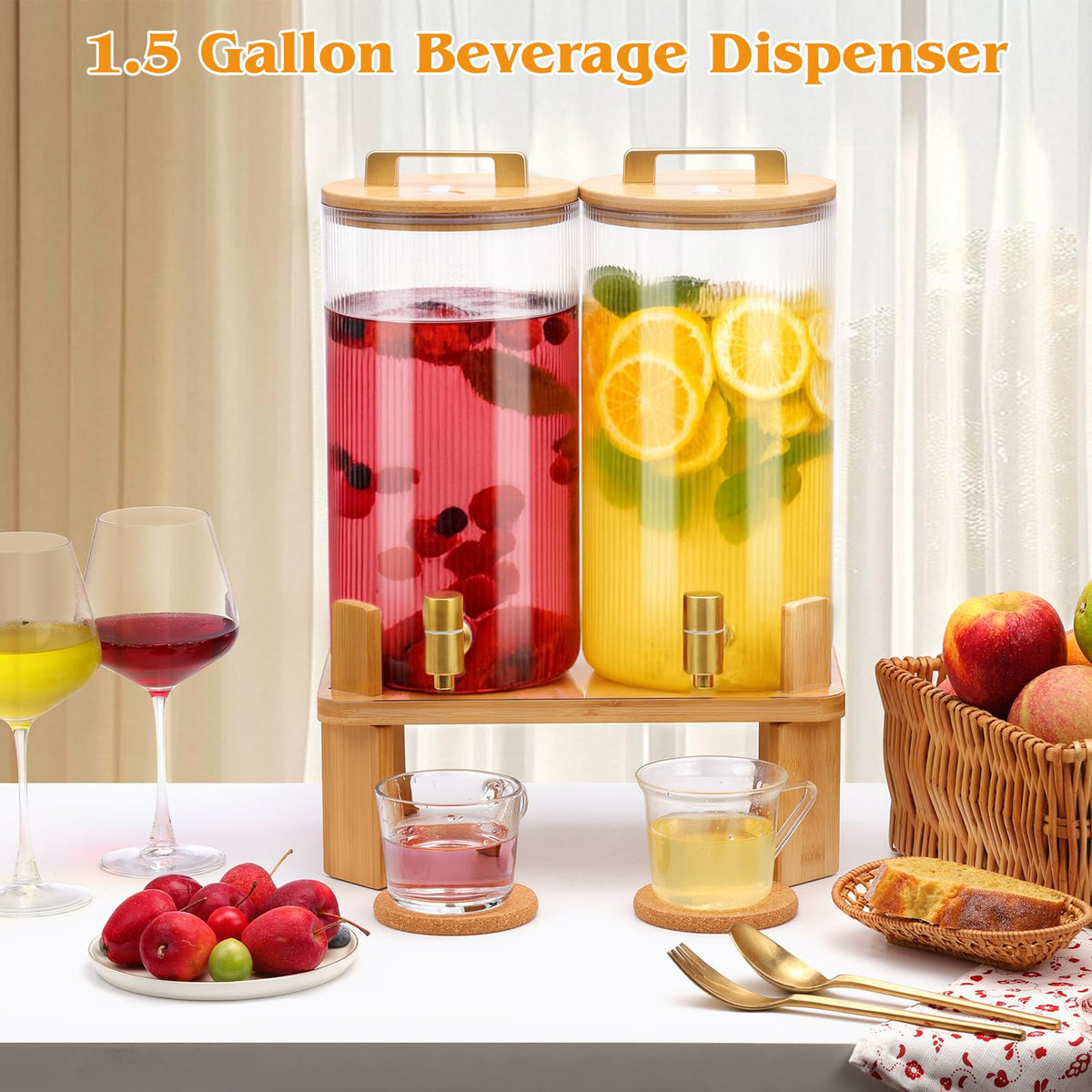 MIWUYI stainless steel spigot ensures smooth pouring with minimal drips.
