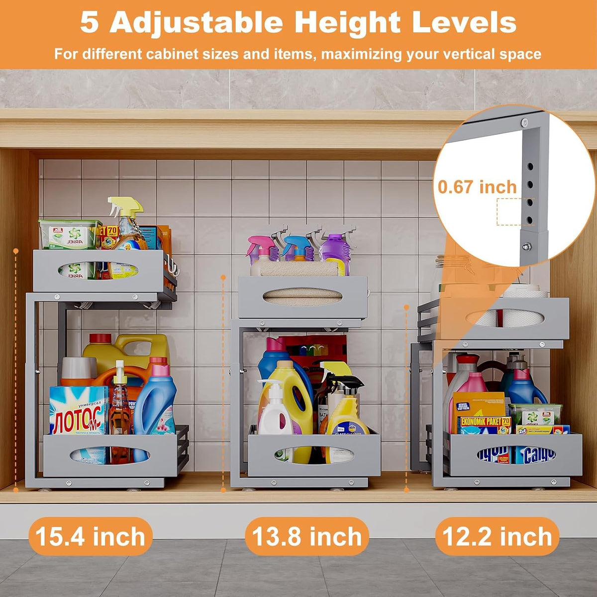 mixeshop smooth-drawer-slides-under-sink-gray highlights effortless installation and operation