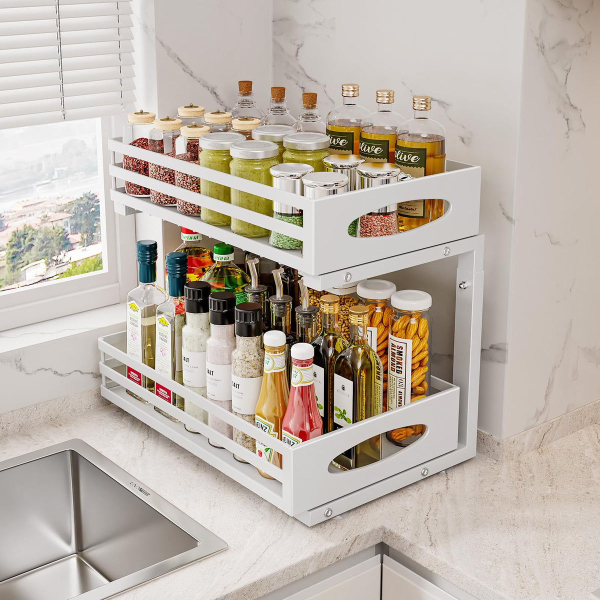MixeShop easy-installation under-sink organizer saves setup time