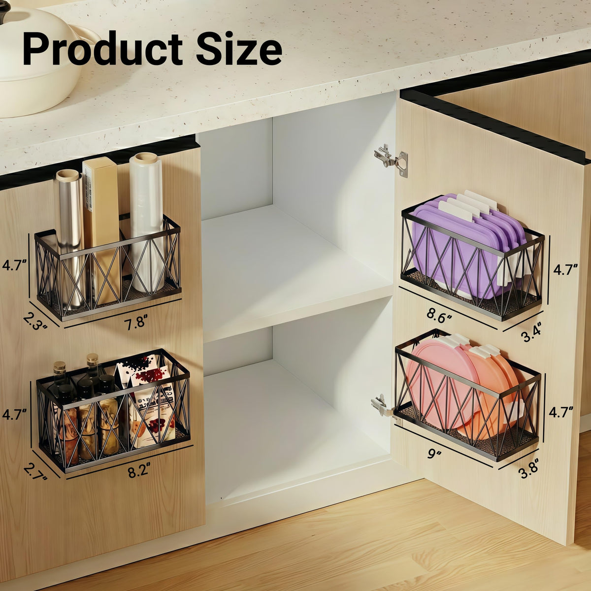 MIXISAV wraps basket stores plastic wrap and foil, reducing clutter