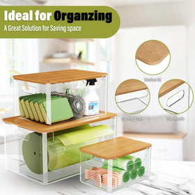 MIXISAV stackable trash bag dispenser under the sink saves vertical space.