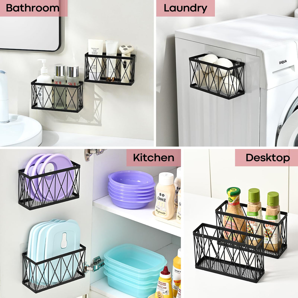 MIXISAV versatile storage for kitchen basics, bathroom essentials, and pantry lids