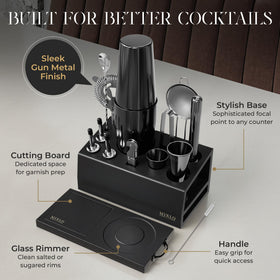 MIXLO HOME bartender kit stand with tools keeps your bar organized during home entertaining