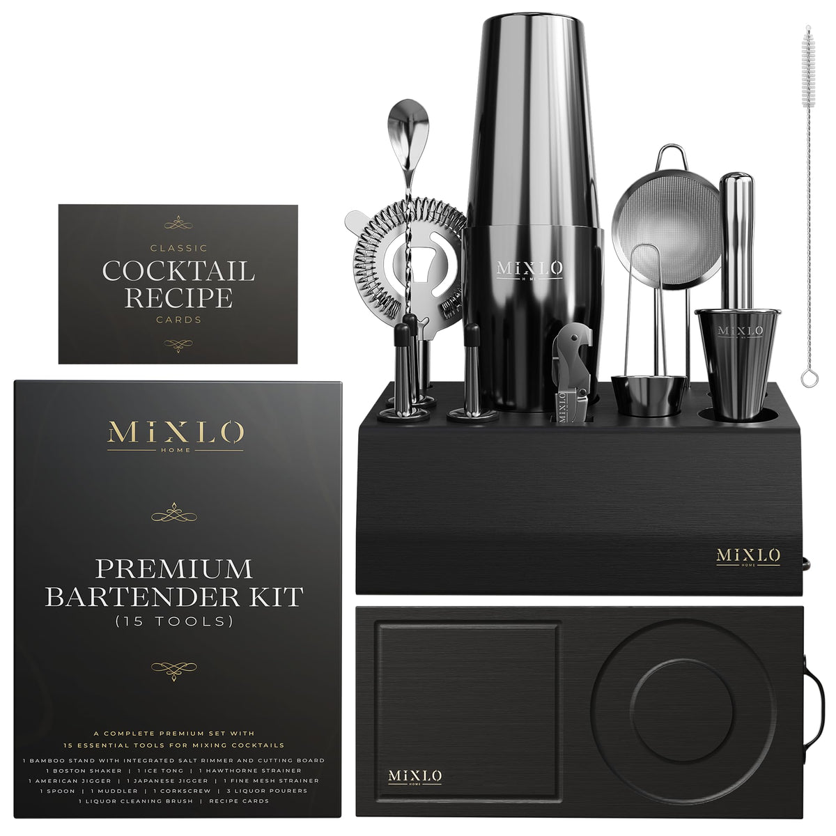 MIXLO HOME gun metal tools offer contemporary bartending aesthetic