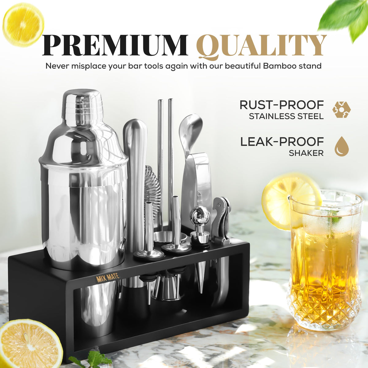 MixMate 16-recipe cocktail book for quick inspiration.