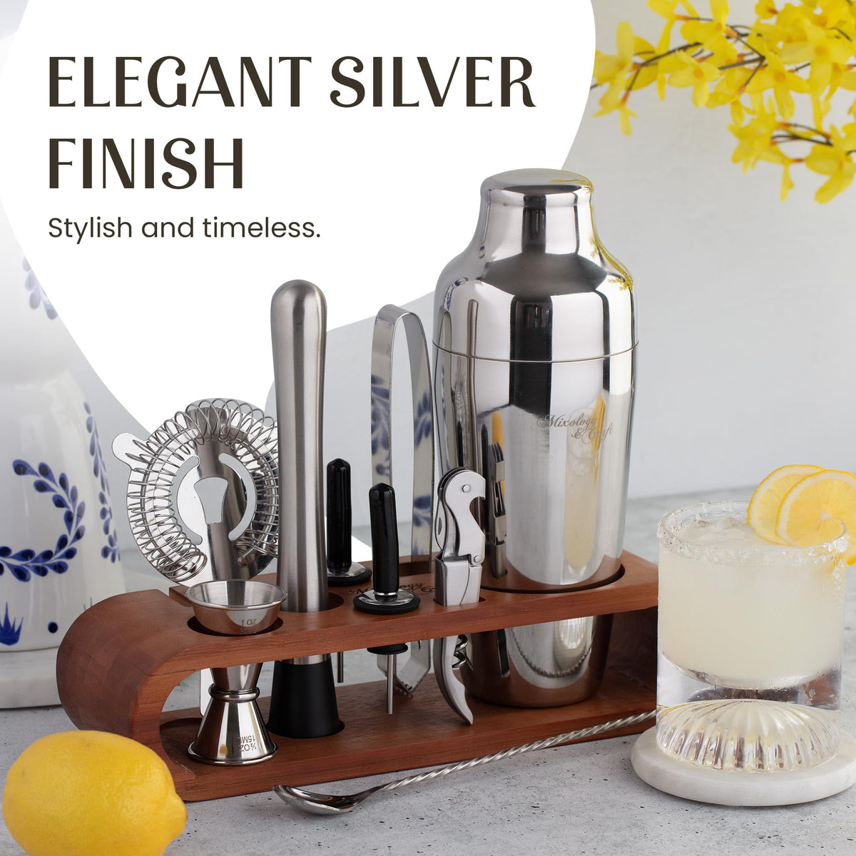 Mixology & Craft bar spoon for layered mixing and stirring.