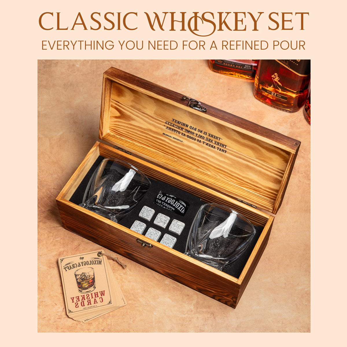 Mixology & Craft granite whiskey stones deliver lasting chill without dilution