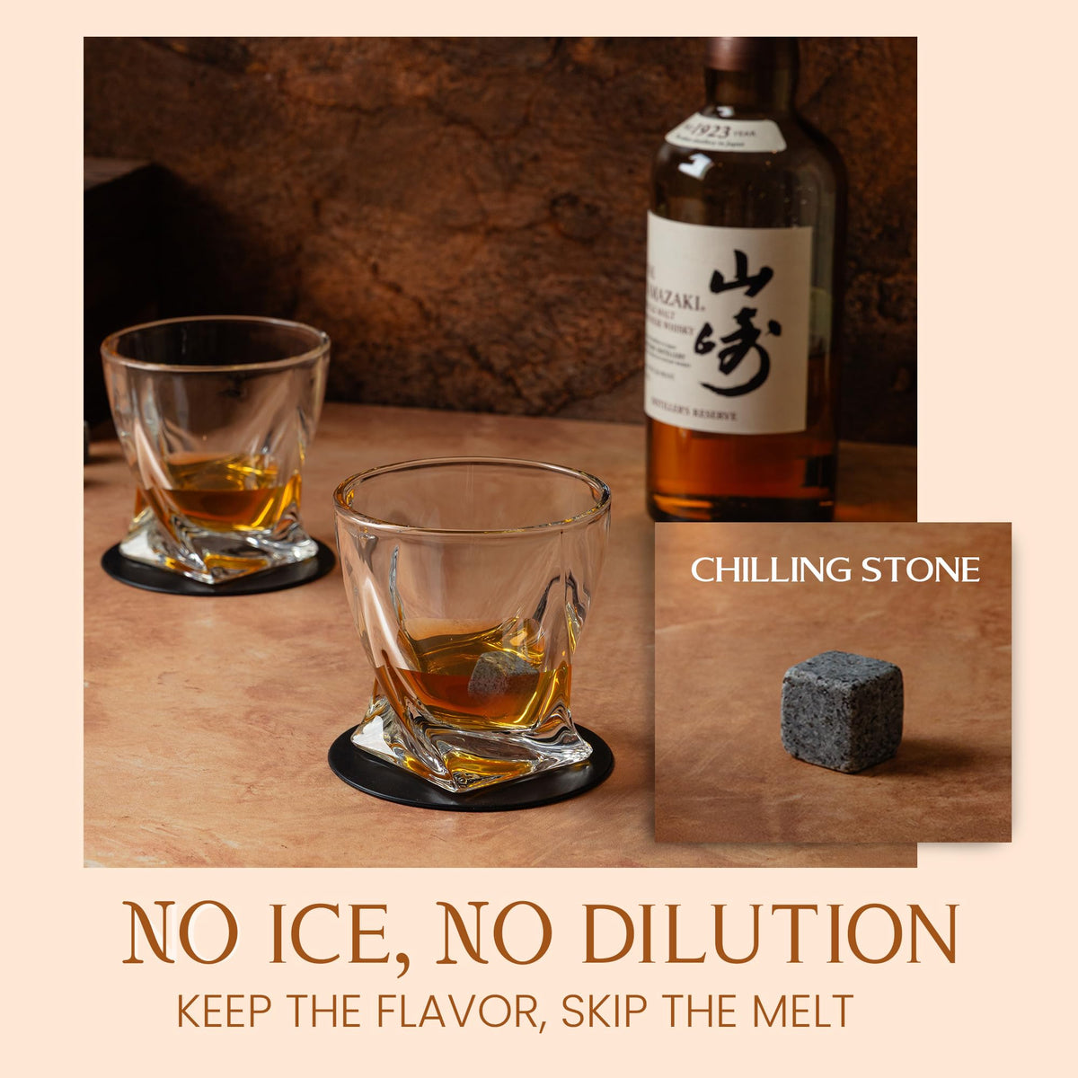 Mixology & Craft granite stones chill drinks while preserving flavor