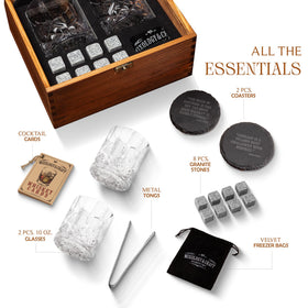 Mixology & Craft granite whiskey stones chill drinks without dilution.