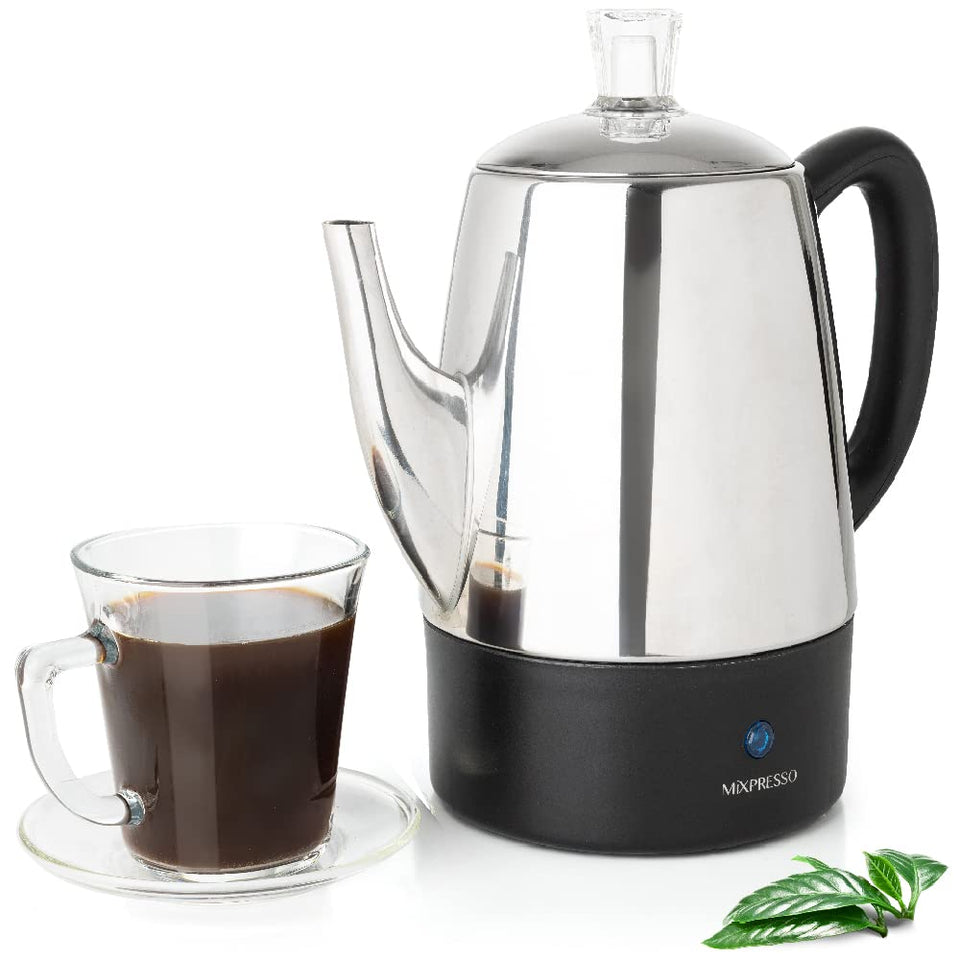 Mixpresso 10-cup electric percolator with keep-warm function for daily coffee