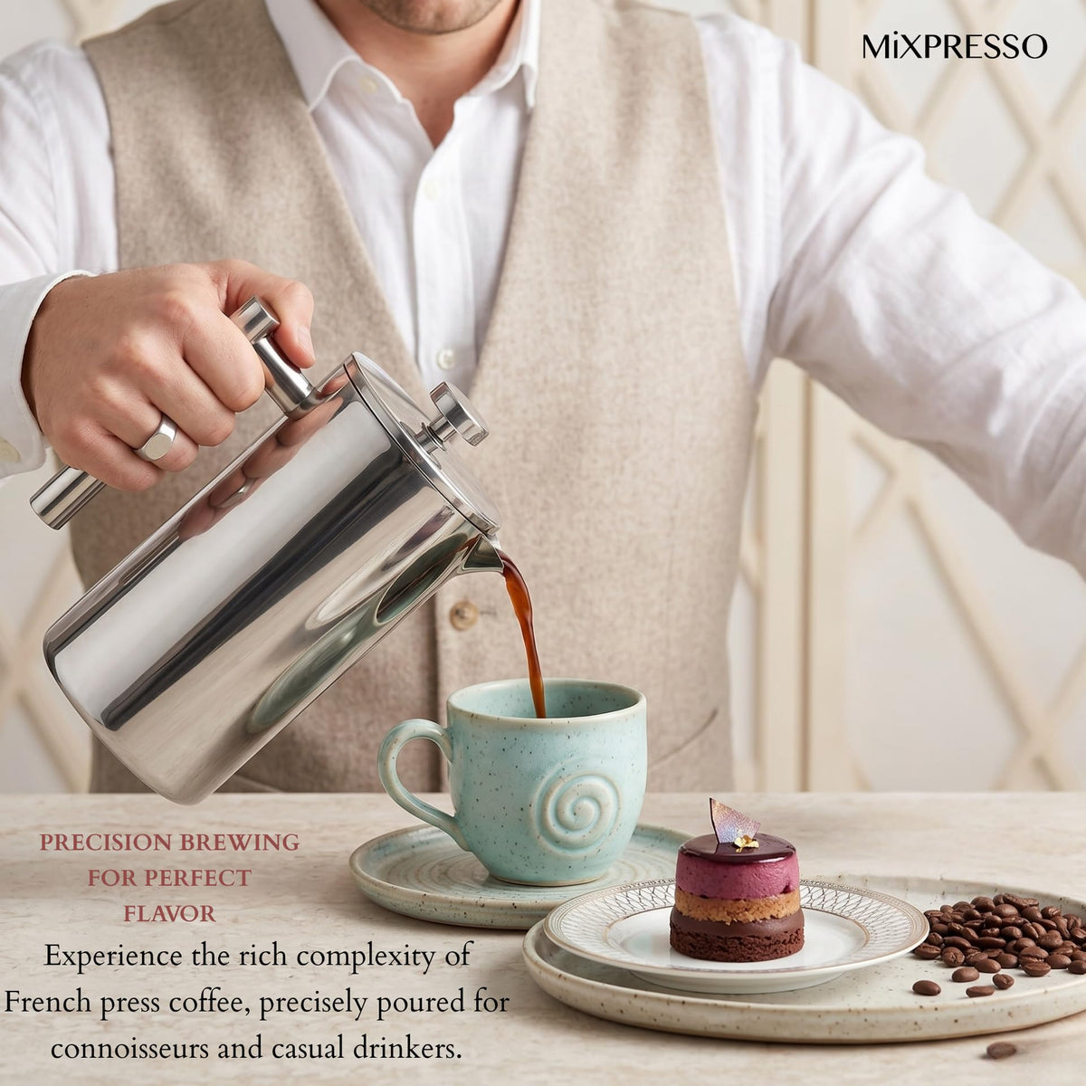 Mixpresso 304 stainless steel construction emphasizing durability