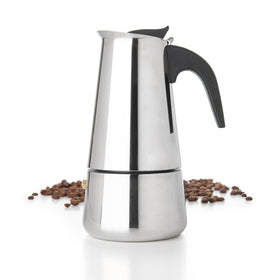 Mixpresso 6-Cup Greca stovetop espresso pot ready to brew bold coffee on the stove