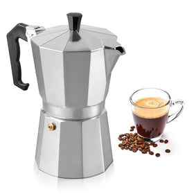 Mixpresso 6-cup Moka Pot showing Cuban coffee maker for rich stovetop espresso