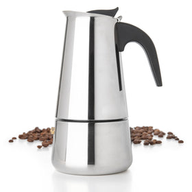 Mixpresso 9-cup greca stovetop espresso pot ready for home brewing.