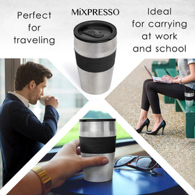 Mixpresso auto shut-off button, safety feature for worry-free brewing.