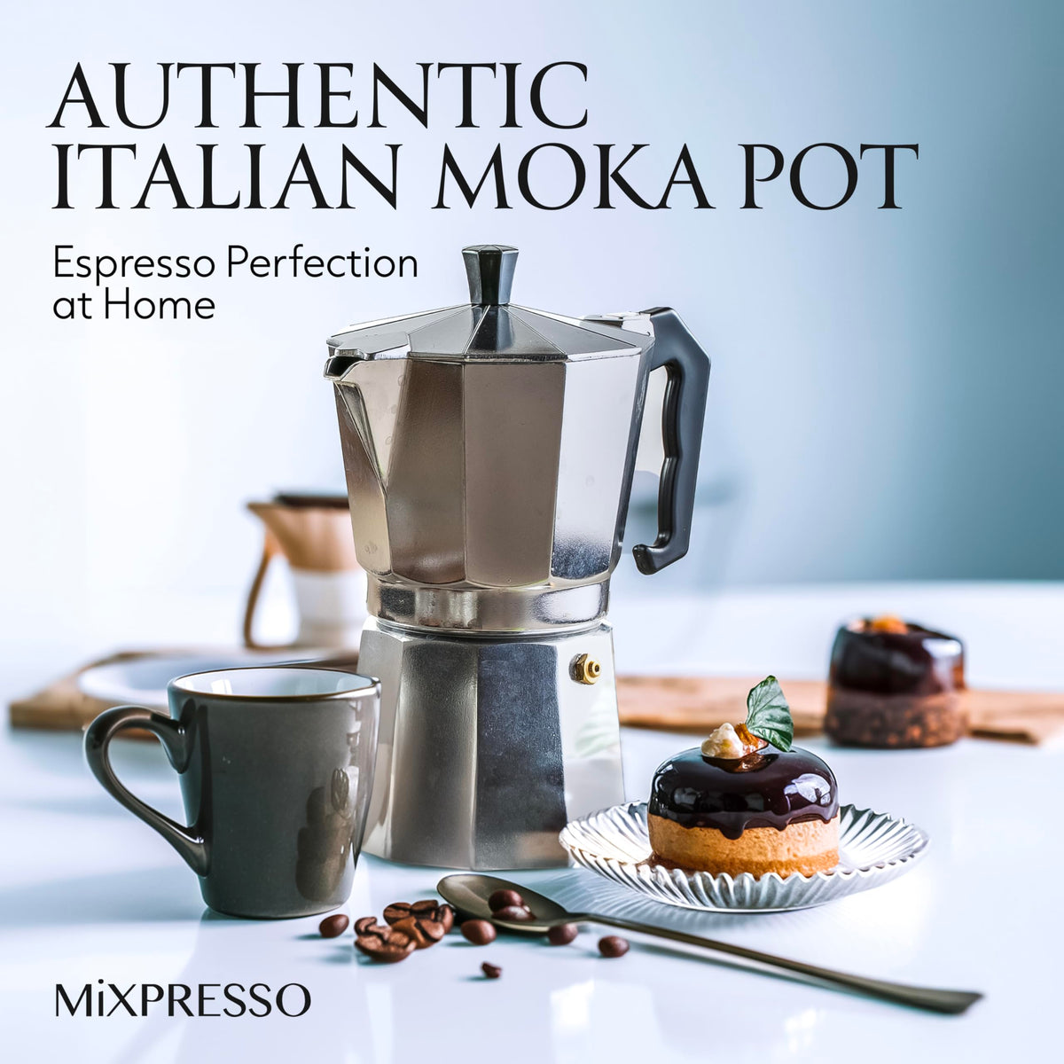 Mixpresso camping coffee pot ready for outdoor use