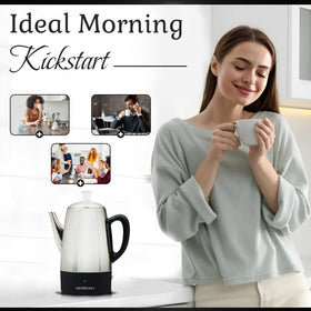 Compact 11-inch height and 9-inch length fit on counters