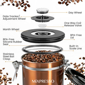 Mixpresso copper finish adds a stylish touch to coffee station.
