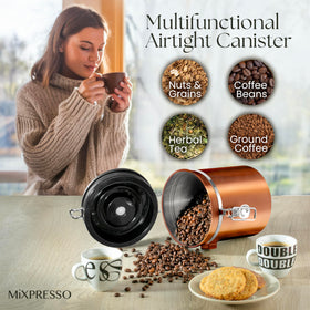 Mixpresso stainless steel body image emphasizes durable, odor resistant construction.
